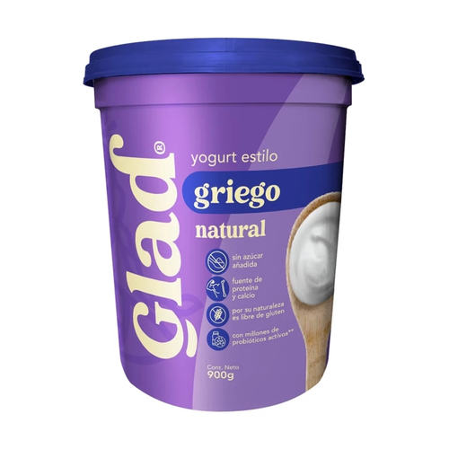 GLAD YOGURT GRIEGO NATURAL 900g