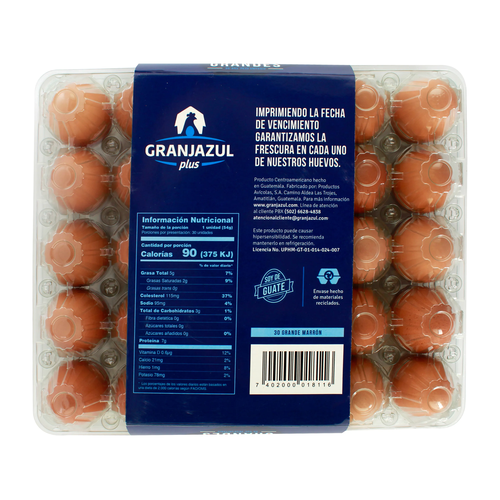 GRANJAZUL HUEVOS HUEVOS MARRONES 30 UNIDAD
