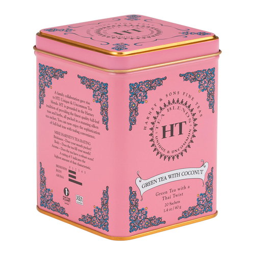 HARNEY & SONS TE GREEN TEA WHIT COCONUT LATA 20 SACHET 40g