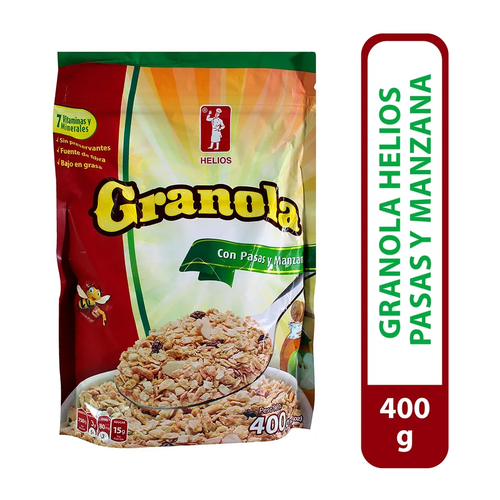 HELIOS GRANOLA CON PASAS Y MANZANA 400g