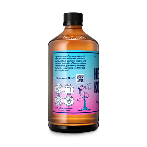 KOMBUCHA GUT BEBIDA ROSA JAMAICA BOTELLA 16 ONZ 475ml