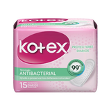 KOTEX PROTECTORES ANTIBACTERIAL CUIDADO DIARIO 15 UNIDAD