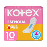 KOTEX TOALLA SANITARIA ESENCIAL SIN ALAS TELA 10 UNIDAD