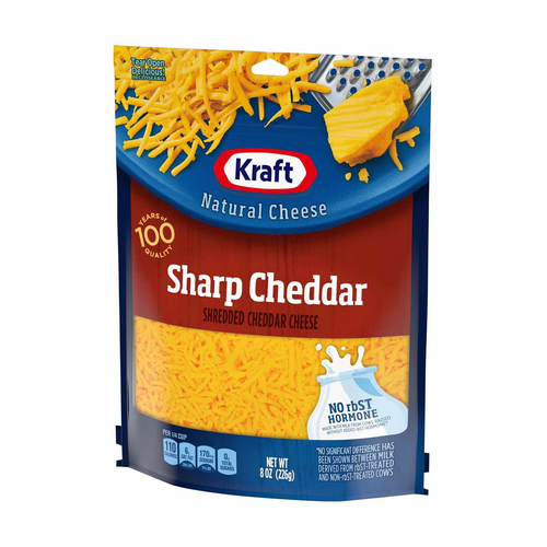 KRAFT QUESO CHEDDAR SHARP RALLADO BOLSA 8 OZ