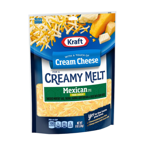KRAFT QUESO RALLADO MEXICANO 4 QUESOS 8 OZ