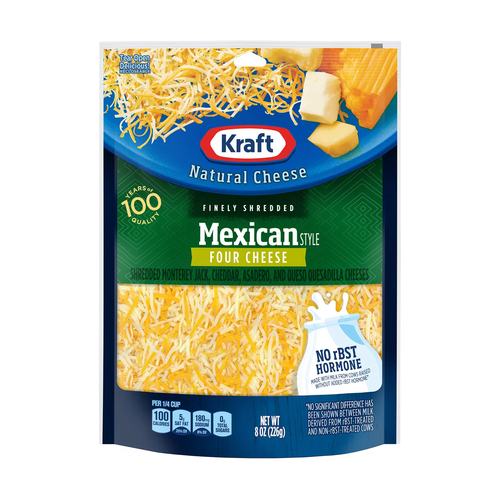 KRAFT QUESO RALLADO MEXICANO 4 QUESOS 8 OZ