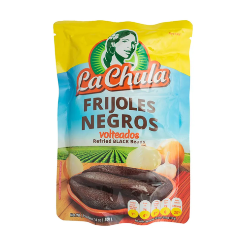 LA CHULA FRIJOLES VOLTEADOS NEGROS 48 OZ