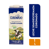 Leche UHT Semidescremada Coronado 1lt.