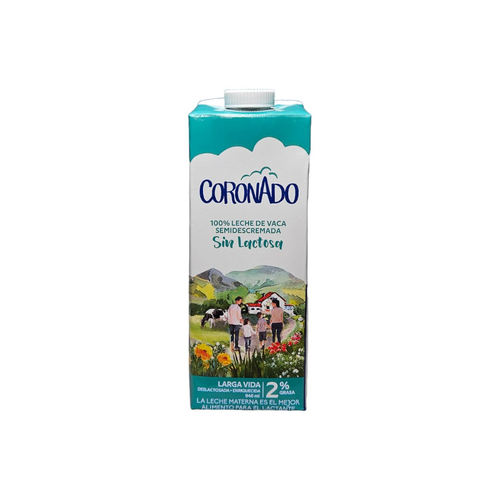 Leche UHT Semidescremada Sin Lactosa Coronado 1lt.