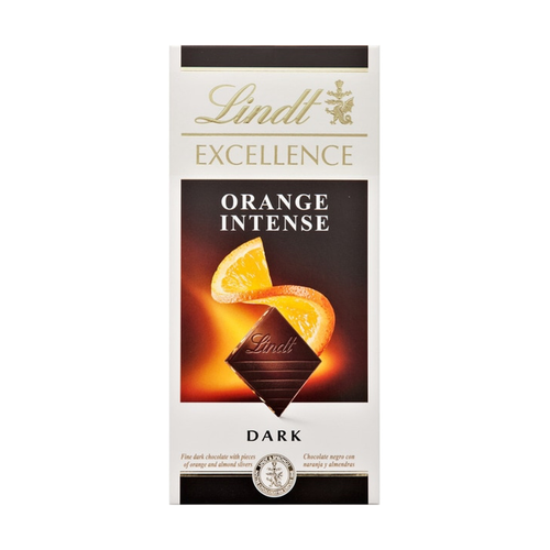 LINDT CHOCOLATE AMARGO CONTROZOS DE NARANJA TABL 100g