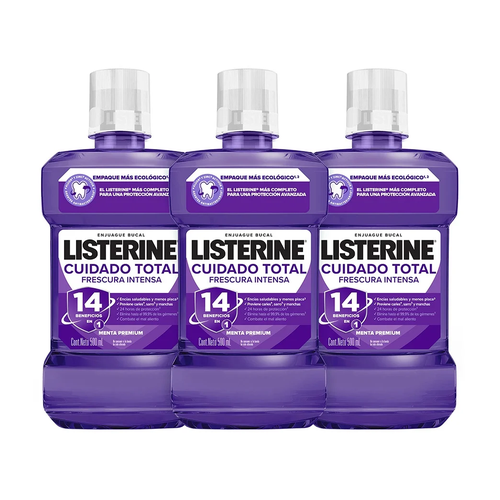 LISTERINE ENJUAGUE BUCAL CUIDADO TOTAL 500ml