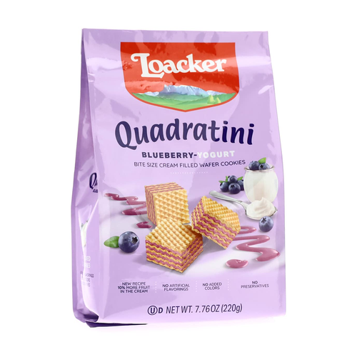 LOACKER GALLETA WAFER QUADRATINI BLUEBERRY YOGURT 110g