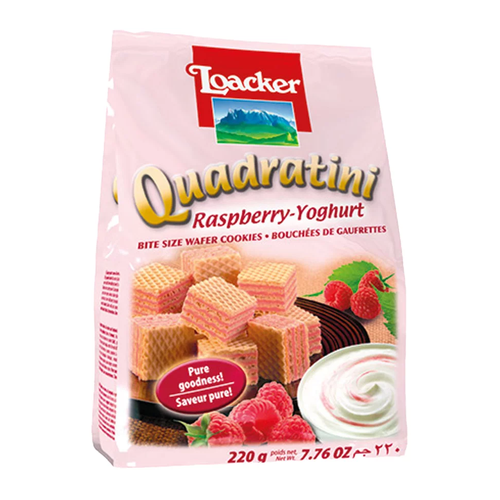 LOACKER GALLETA WAFER QUADRATINI RASPBERRY YOGURT 110g