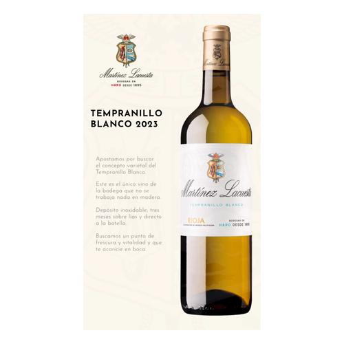 MART═NEZ LACUESTA VINO BLANCO TEMPRANILLO 375ml