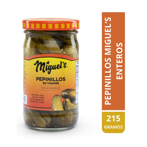 MIGUELS PEPINILLOS ENTEROS FCO 215g