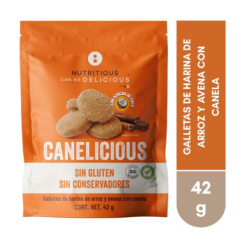 NUTRICIOUS CAN BE DELICIUOUS GALLETA GALLETA CANELICIOUS SIN GLUTEN 42g