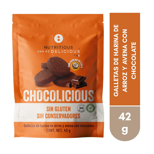 NUTRICIOUS CAN BE DELICIUOUS GALLETA GALLETA CHOCOLICIOUS SIN GLUTEN 42g