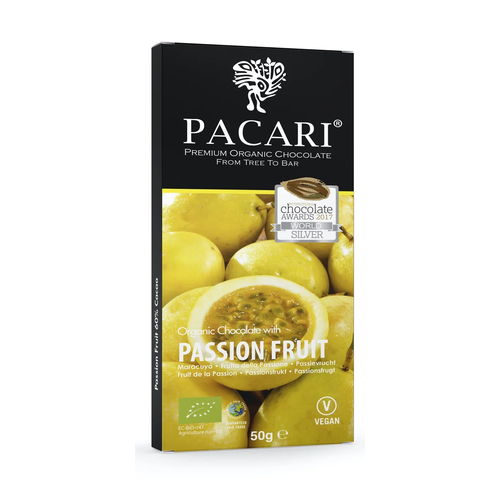 PACCARI CHOCOLATE ORGANIC MARACUYA BAR 50g
