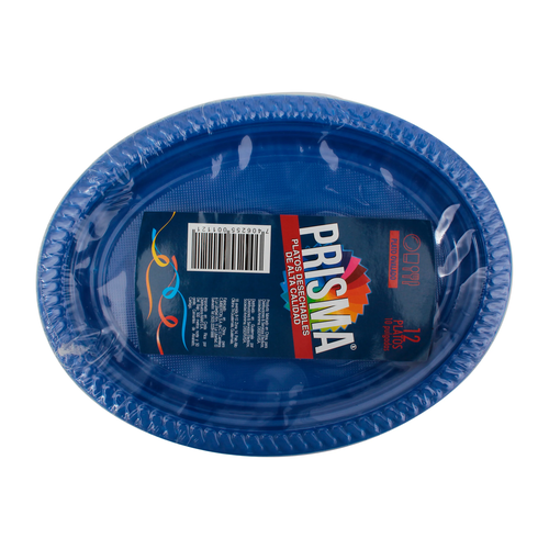 PRISMA PLATO OVALADO AZUL 10 PULGADAS 12 UNIDAD