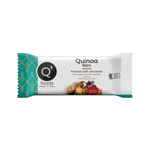 Q FOODS BARRAS NUTRITIVAS QUINOA MANI PASAS GLUTEN FREE 30g