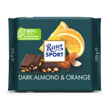 RITTERS SPORT CHOCOLATE DARK ALMOND & ORANGE 100g