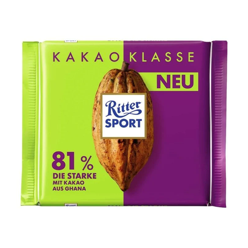 RITTERS SPORT CHOCOLATE DARK MILK 50% GHANA 100g