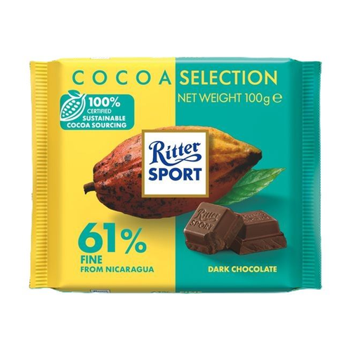 RITTERS SPORT CHOCOLATE FINE 61% NICARAGUA 100g