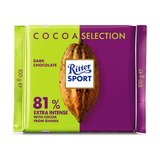 RITTERS SPORT CHOCOLATE OSCURO 81% GHANA 100g