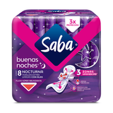 SABA TOALLA SANITARIA BUENAS NOCHES 8 UNIDAD
