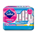 SABA TOALLA SANITARIA CLASICA 10 UNIDAD