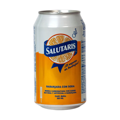 SALUTARIS BEBIDA GASEOSA NARANJADA CON SODA LATA 355ml