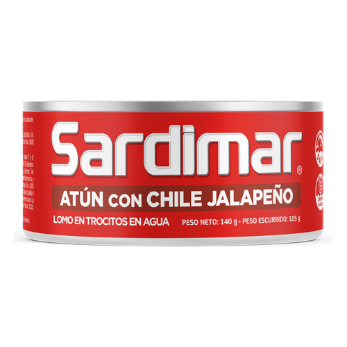 SARDIMAR ATUN TROCITOS CON CHILE JALAPEÐO 140g