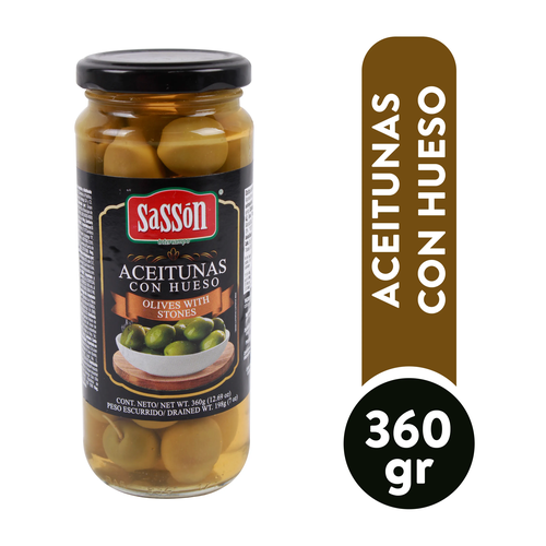 SASSON ACEITUNAS CON HUESO 360g