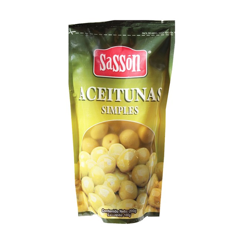 SASSON ACEITUNAS SIMPLES BOLSA 100g