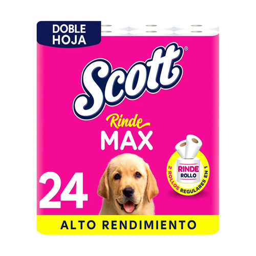 SCOTT PAPEL HIGIENICO RINDE MAX 24 UNIDAD