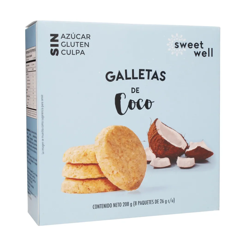 SWEET WELL GALLETA GALLETA COCO SIN AZUCAR 208g
