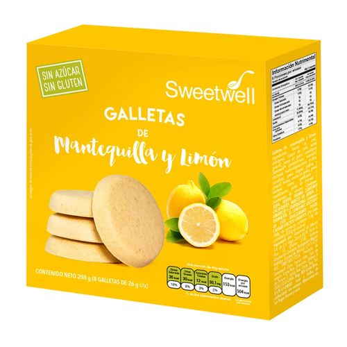 SWEET WELL GALLETA GALLETA MANTE LIMON SIN AZUCAR 208g