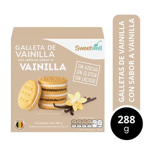 SWEET WELL GALLETA GALLETA VAINILLA SIN AZUCAR 288g