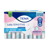 TENA TOALLA SANITARIA NORMAL CON ALAS LADY SENSITIVE 10 UNIDAD
