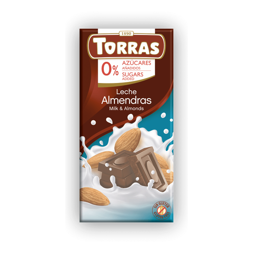 TORRAS CHOCOLATE CON LECHE SIN AZUCAR 75g