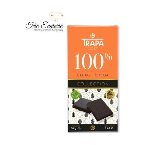 TRAPA CHOCOLATE CACAO 100% 80g