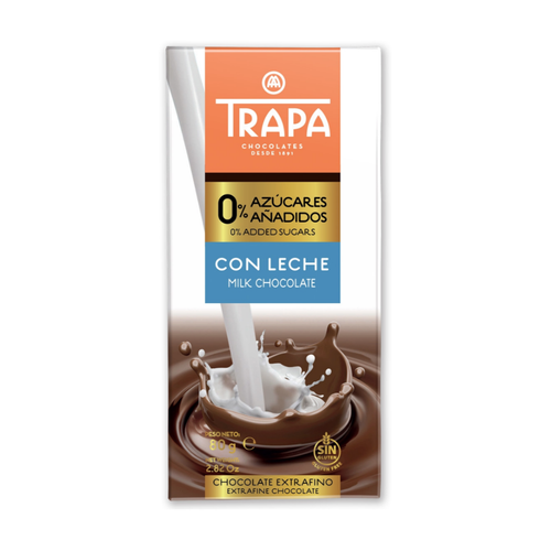 TRAPA CHOCOLATE CON LECHE CERO AZUCAR 80g