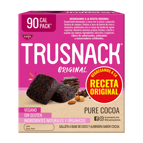 TRUSNACK GALLETA PURE COCOA SIN GLUTEN 120g